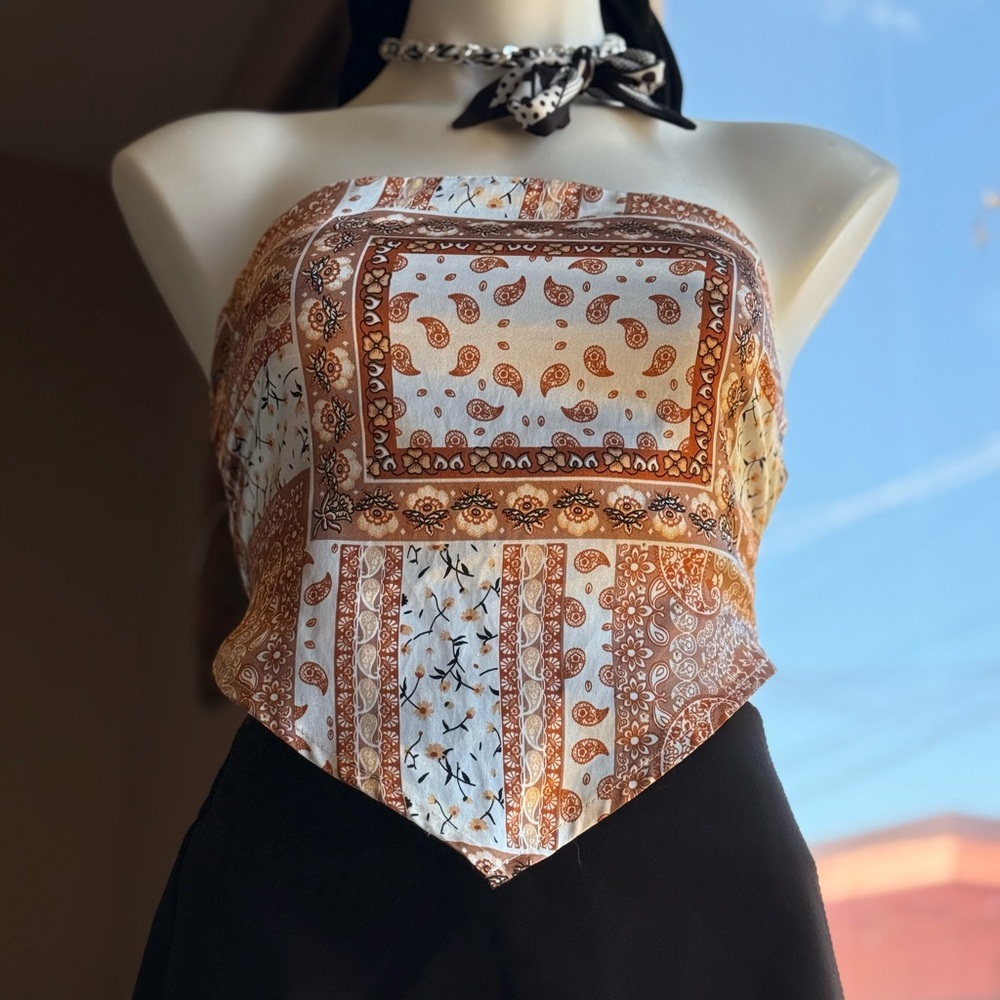 Bohemian Paisley Scarf Top